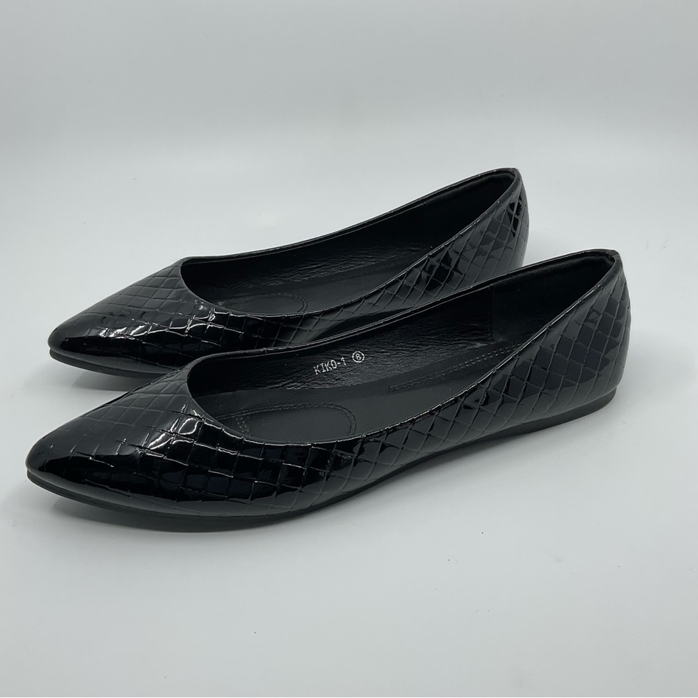 M & L Kiko Quilted Patent Pointed Flats